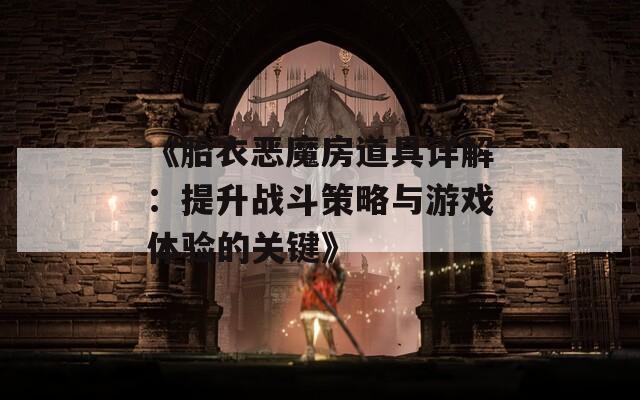 《胎衣恶魔房道具详解：提升战斗策略与游戏体验的关键》
