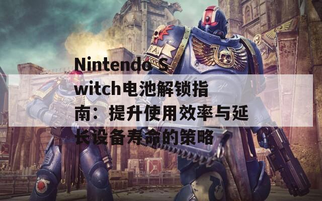 Nintendo Switch电池解锁指南：提升使用效率与延长设备寿命的策略