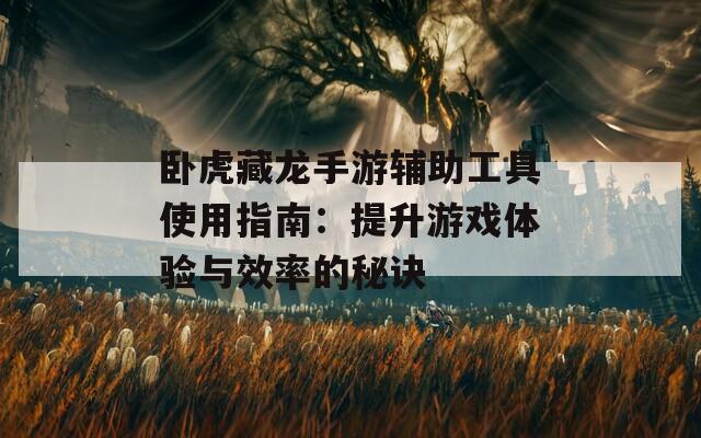 卧虎藏龙手游辅助工具使用指南：提升游戏体验与效率的秘诀