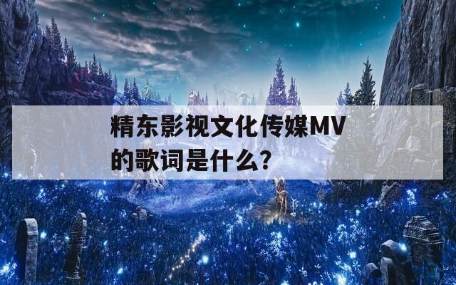 精东影视文化传媒MV的歌词是什么？